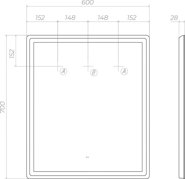 Зеркало Vigo Geometry Classic 600
