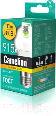 Лампа Camelion LEDRB/11-A60/830/E27 / 15067