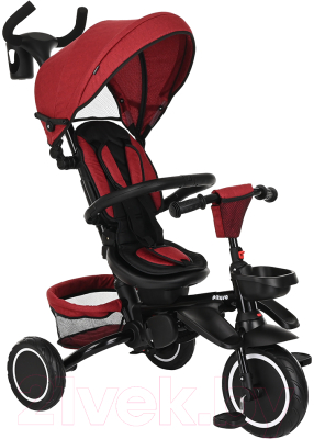 Трехколесный велосипед с ручкой Pituso Elite Plus / JY-T05Plus-Red - фото