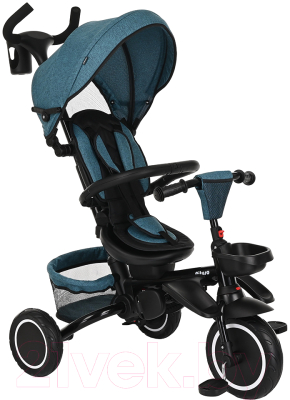 Трехколесный велосипед с ручкой Pituso Elite Plus / JY-T05Plus-Teal - фото