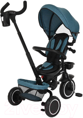 Трехколесный велосипед с ручкой Pituso Elite Plus / JY-T05Plus-Teal