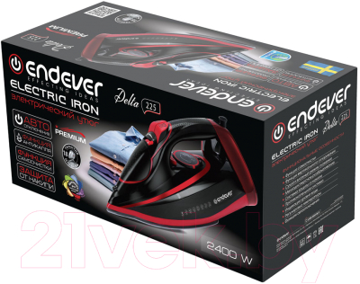 Утюг Endever Delta-225 (черный/красный)