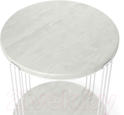 Журнальный столик Sheffilton SHT-CT33-1 (белый муар/бетон лофт)