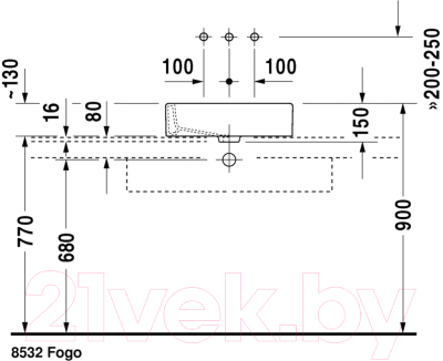 Умывальник Duravit Vero 50 (04555000001)