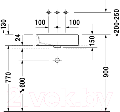 Умывальник Duravit Vero 50 (04555000001)