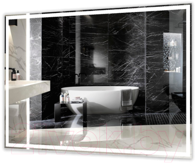 Зеркало Пекам Greta 110x80 / greta-110x80 (с подсветкой,с механической клавишей) - фото