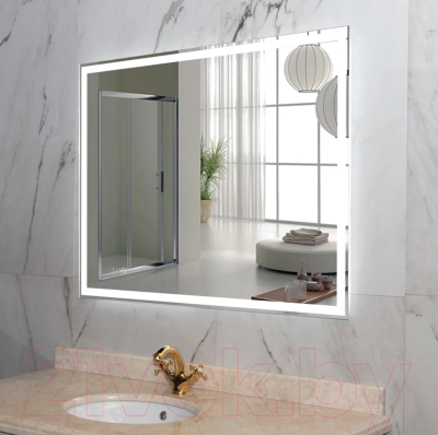 Зеркало Пекам Greta 110x80 / greta-110x80dcl (с подсветкой, с сенсором на взмах руки, часами)