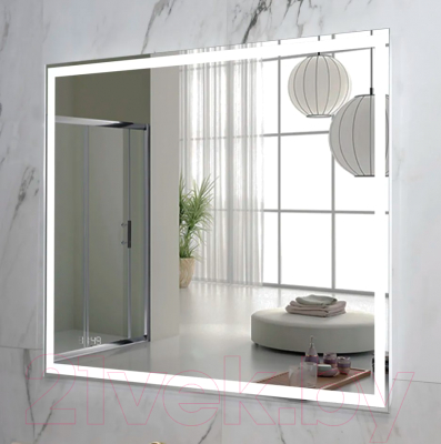 Зеркало Пекам Greta 110x80 / greta-110x80dcl (с подсветкой, с сенсором на взмах руки, часами)
