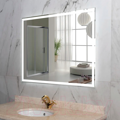 Зеркало Пекам Greta 110x80 / greta-110x80dp (с подсветкой, с сенсором на взмах руки и подогревом)