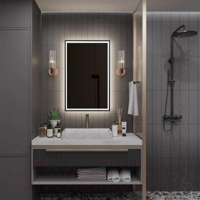 Зеркало Пекам Greta 80x110 / greta-80x110 (с подсветкой, с механической клавишей)