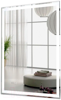 Зеркало Пекам Greta 80x110 / greta-80x110dcl (с подсветкой, с сенсором на взмах руки, часами) - фото