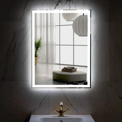 Зеркало Пекам Greta 80x110 / greta-80x110dcl (с подсветкой, с сенсором на взмах руки, часами)