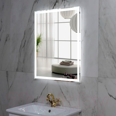 Зеркало Пекам Greta 80x110 / greta-80x110dp (с подсветкой, с сенсором на взмах руки, подогревом)