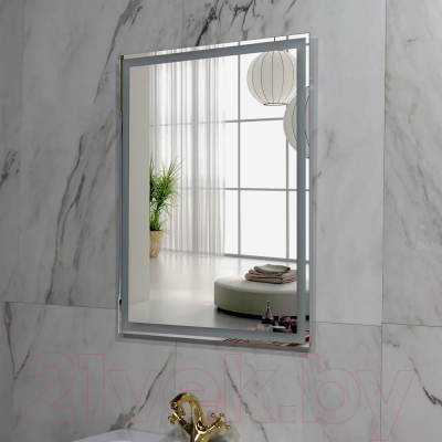 Зеркало Пекам Greta 80x110 / greta-80x110dp (с подсветкой, с сенсором на взмах руки, подогревом)