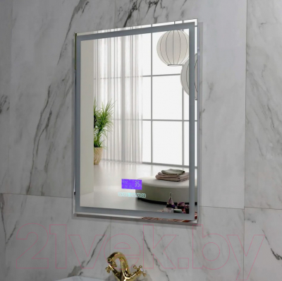 Зеркало Пекам Greta 80x120 / greta-80x120MP (с подсветкой, с многофункциональной панелью, подогревом)