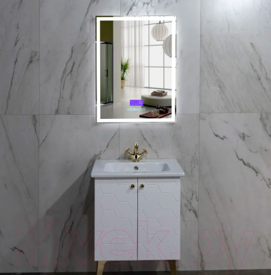 Зеркало Пекам Greta 80x120 / greta-80x120MP (с подсветкой, с многофункциональной панелью, подогревом)