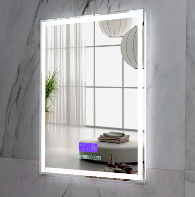 Зеркало Пекам Greta 80x120 / greta-80x120MP (с подсветкой, с многофункциональной панелью, подогревом)