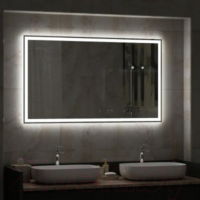 Зеркало Пекам Greta 140x80 / greta-140x80 (с подсветкой, с механической клавишей)