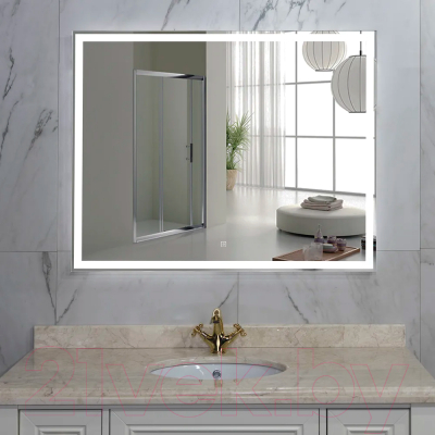 Зеркало Пекам Greta 140x80 / greta-140x80s (с подсветкой, с сенсором на прикосновение)