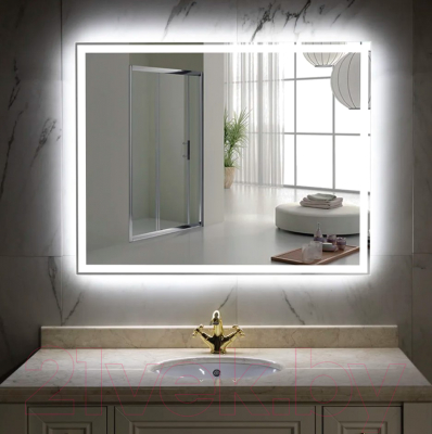 Зеркало Пекам Greta 140x80 / greta-140x80d (с подсветкой, с сенсором на взмах руки)