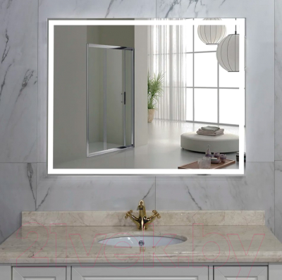 Зеркало Пекам Greta 140x80 / greta-140x80d (с подсветкой, с сенсором на взмах руки)