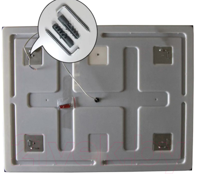 Зеркало Пекам Greta 140x80 / greta-140x80dcl (с подсветкой, с сенсором на взмах руки, часами)