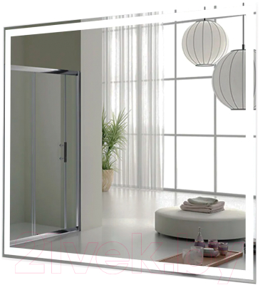 Зеркало Пекам Greta 140x80 / greta-140x80dp (с подсветкой, с сенсором на взмах руки, подогревом)