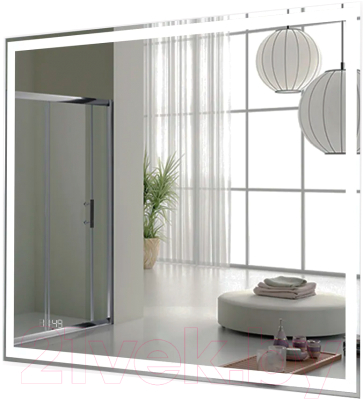 Зеркало Пекам Greta 140x80 / greta-140x80dpcl (с подсветкой, с сенсором на взмах руки, подогрев, часы) - фото