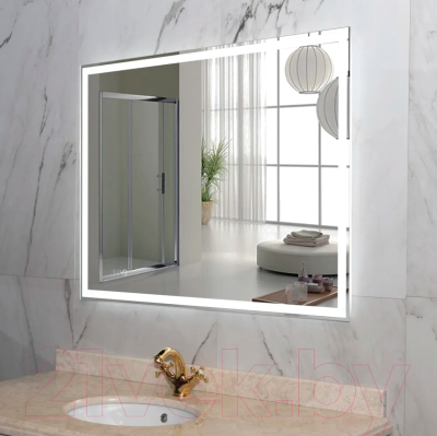 Зеркало Пекам Greta 140x80 / greta-140x80dpcl (с подсветкой, с сенсором на взмах руки, подогрев, часы)