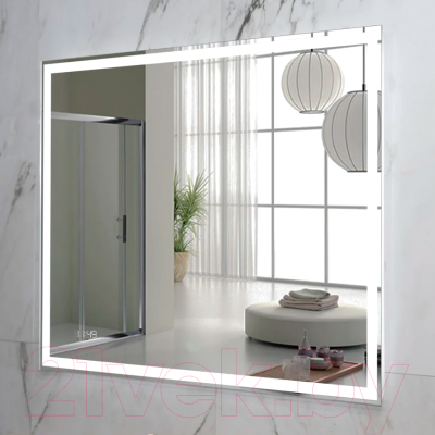 Зеркало Пекам Greta 140x80 / greta-140x80dpcl (с подсветкой, с сенсором на взмах руки, подогрев, часы)
