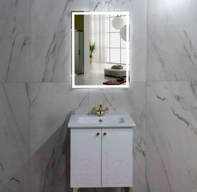 Зеркало Пекам Greta 80x140 / greta-80x140dcl (с подсветкой, с сенсором на взмах руки, часами)