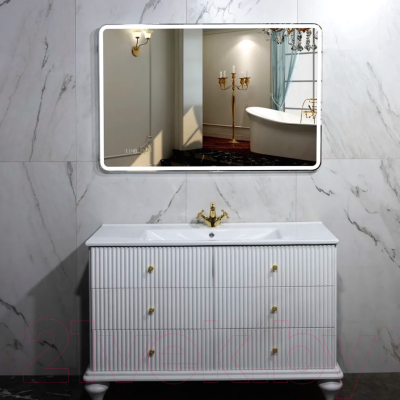 Зеркало Пекам Marta 1 110x80 / marta1-110x80dcl (с подсветкой, с сенсором на взмах руки, часами)