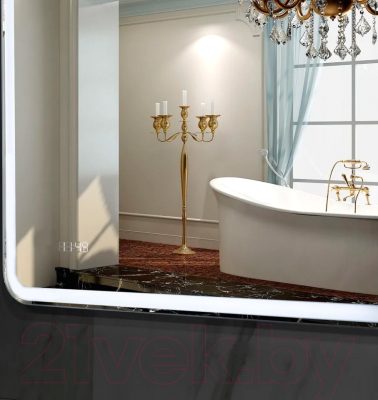 Зеркало Пекам Marta 1 110x80 / marta1-110x80dpcl (с подсветкой, с сенсором на взмах руки, подогрев, часами)