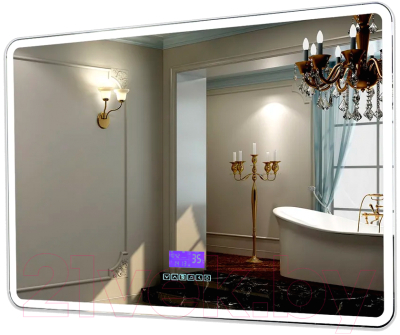 Зеркало Пекам Marta 1 80x60MP / marta1-80x60MP (с подсветкой, с многофункциональной панелью, подогревом) - фото