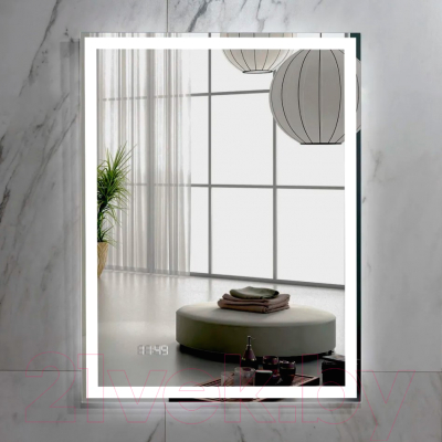 Зеркало Пекам Greta 80x140/greta-80x140dpcl (с подсветкой,с сенсором на взмах руки,подогревом,часами)