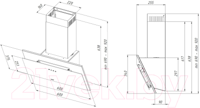 Вытяжка наклонная Akpo Juno 60 WK-11
