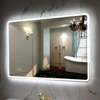 Зеркало Пекам Marta 1 140x80 / marta1-140x80dpcl (с подсветкой,с сенсором на взмах руки,подогрев,часы)