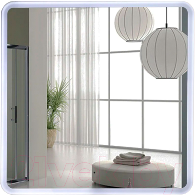 Зеркало Пекам Marta 80x80 / marta-80x80B (с подсветкой,с бесконтактным сенсором) - фото