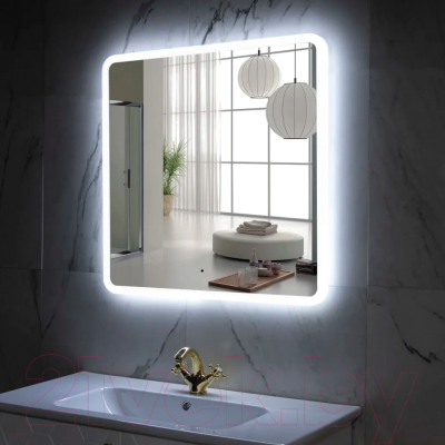 Зеркало Пекам Marta 80x80 / marta-80x80B (с подсветкой,с бесконтактным сенсором)