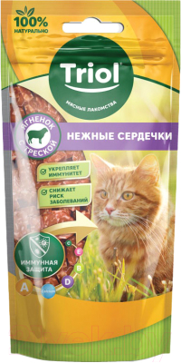 Лакомство для кошек Triol Нежные сердечки из ягненка с треской / 20171018 - фото