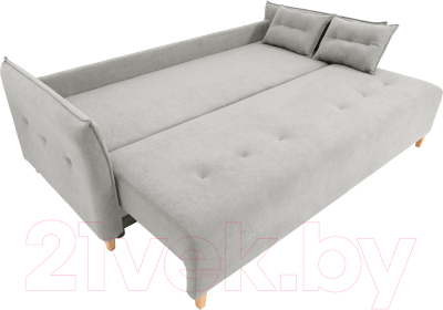 Диван KRONES Цезарь 3 (велюр светло-серый)