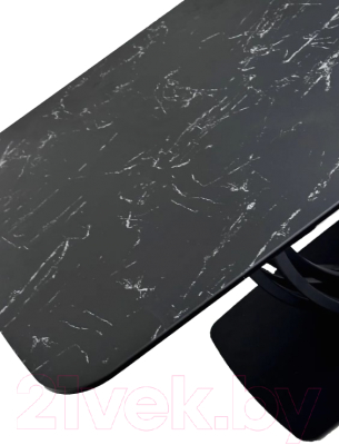 Обеденный стол M-City Matera 160 Nero KL-116 / 614M04916 (черный мрамор матовый/черный)