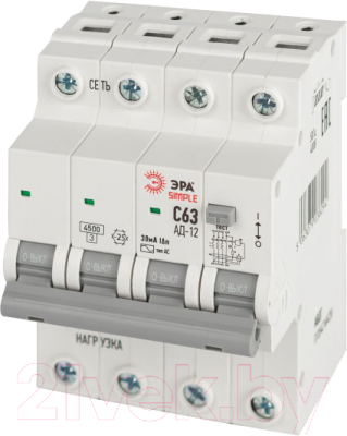 Дифференциальный автомат ЭРА D12E4C63AC30 АД-12 / Б0058931 - фото