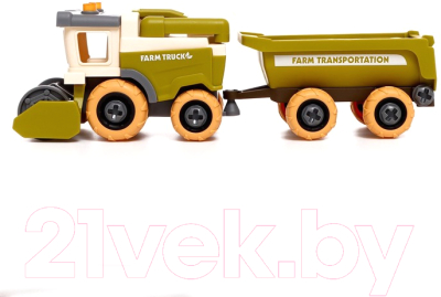 Игрушка-конструктор Sima-Land Комбайн с прицепом / 9279089 - фото