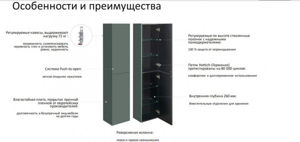 Шкаф-пенал для ванной Roca Ona / 857635510