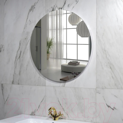 Зеркало Пекам Ring Fly 80x80 / RingFly-80x80B (с подсветкой, с бесконтактным сенсором)