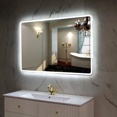 Зеркало Пекам Marta 1 140x80 / marta1-140x80 (с подсветкой, с с механической клавишей)