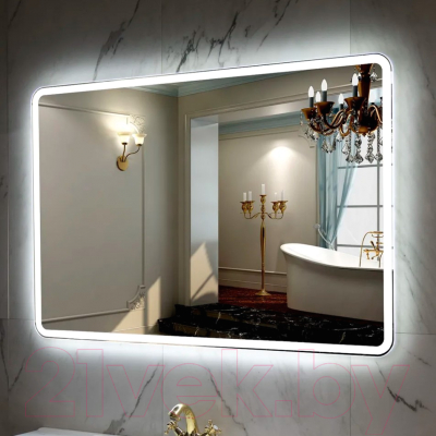 Зеркало Пекам Marta 1 140x80 / marta1-140x80 (с подсветкой, с с механической клавишей)