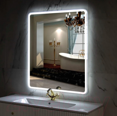 Зеркало Пекам Marta 1 80x140 / marta1-180x140 (с подсветкой, с с механической клавишей)