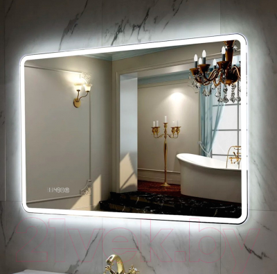 Зеркало Пекам Marta 1 110x80 / marta1-110x80spcl (с подсветкой, с двойным сенсором, подогрев, часы)